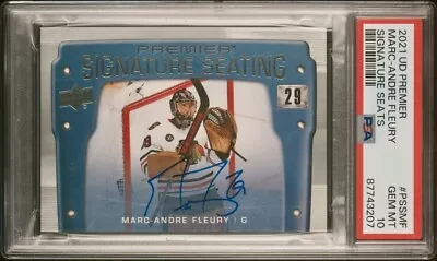 2021-22 UD Premier Hockey Marc-Andre Fleury Signature Seating Auto!!! PSA 10 GEM • $135.44