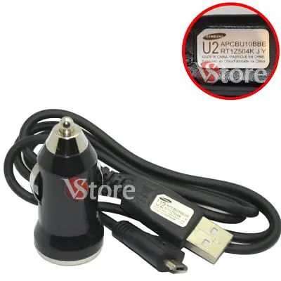 Battery Charger Mini For Car+USB Cable For Samsung Galaxy Ace / 2 S5830/i8160 • £3.78