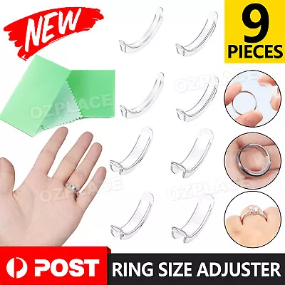 9x/Set Invisible Clear Ring Size Adjuster Resizer Loose Rings Guard Reducer AU • $4.45