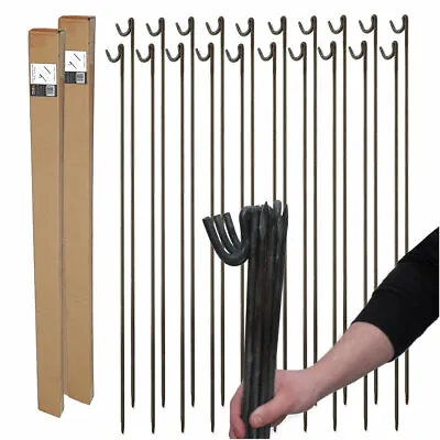 £49.99 • Buy 20 X STRONG METAL BARRIER FENCING PINS STAKES POSTS Builder Event Garden Project