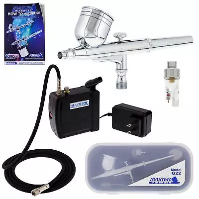 Gravity Dual-Action Airbrush Set & Compressor Kit Air Filter Hobby Cake T Shirt • $69.99