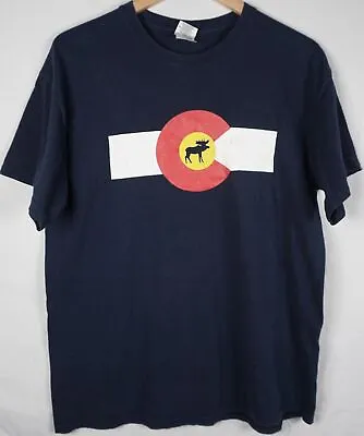 $16.19 • Buy The Blue Moose T Shirt Tee Vail Beaver Creek Co Colorado Eat More Pizza Mens L
