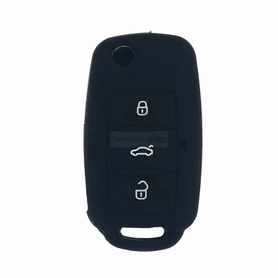 $4.96 • Buy Fit VW Golf 3 Buttons Smart Remote Key Fob Silicone Case Cover Black