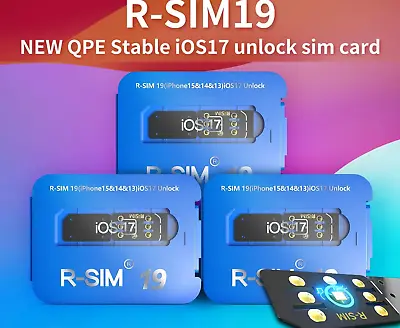 R-SIM19 NEW QPE Stable Unlock SIM Card For IPhone 15 Plus 14 13 Pro Max 12 IOS17 • $19.50