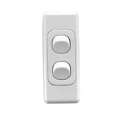 10 X 2 Gang Architrave Light Switch Double White  SAA Clipsal 2000 Style • $29