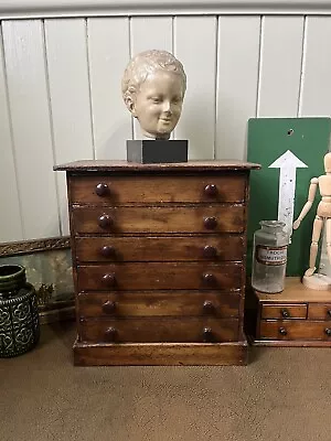 Beautiful Antique Tabletop Collectors Cabinet Specimen Bank Of Drawers Vintage • £195