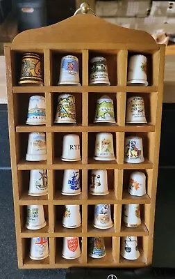 £14.99 • Buy Set Of 24 Porcelain Thimbles In Cabinet