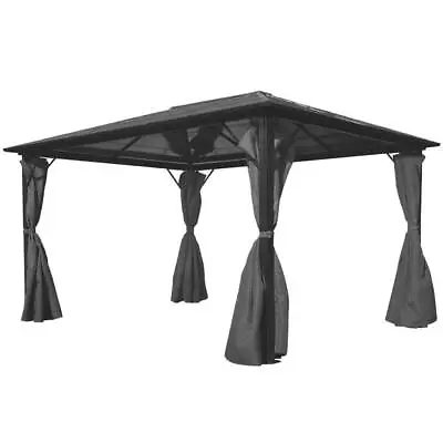 Gazebo With Curtain Aluminium Anthracite 400x300 Cm VidaXL • $906.83