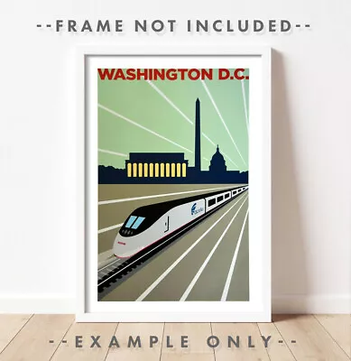 Amtrak - Michael Schwab Washington DC Acela Poster - Original - New - 24w X 36h • $99.95