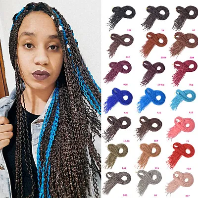 28  Curly Wavy Micro Box Braids Extensions Synthetic Crochet Hair Braiding Dread • £7.38