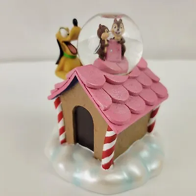 Pluto Chip N Dale Chipmunks In A Water Globe On Doghouse Roof Mini Snow Globe • $85.56