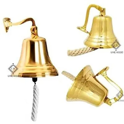 Hand Made Nautical Solid Brass Ship Bell Jumbo Bell... • $150.01