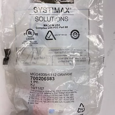 SYSTIMAX 700206683 MGS400-112 Orange Outlet CAT6 RJ45 • $12.95
