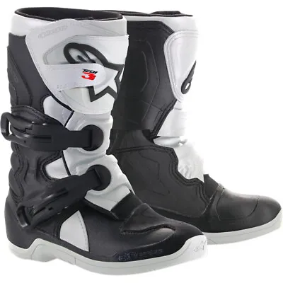 Alpinestars MX/Motocross Kids TECH 3S Boots (Black/White) Choose Size • $179.91