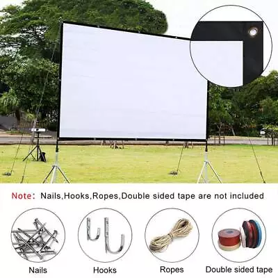 $21.79 • Buy Foldable Projector Screen 16:9/4:3 Home Theater Cinema Movie Projection Outdoor