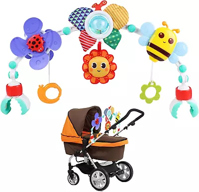 Dighealth Baby Play Arch Crib Toy Babies Pram Toys With Rattle Foldable Hangin • £22.40