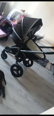 £100 • Buy Silvercross Surf Graphite, Black And Pink Pushchair Carrycot Carseat