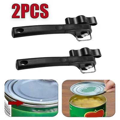 2pcs Smooth Edge Side Manual Tin Can Opener Safe Cut Lid Stainless Steel • $10.95