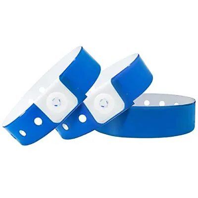 Plastic Party Blue Wristbands-100 Pack Colored Vinyl Wristbands For Events-Wa... • $21.28