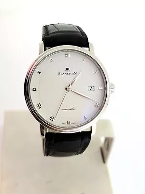 Mens Blancpain Villeret Slim White Dial Stainless Steel 37.7 Mm 6223-1127-55B • $4750