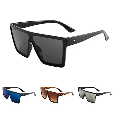 $7.27 • Buy Men Retro  Sunglasses Simple Big Silver Sun Glasses Women Oversized Square