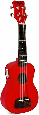 $99 • Buy Kohala TIKI 4-String Ukulele Red - With Tuner - Red Soprano Uke