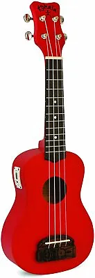 Kohala TIKI 4-String Ukulele Red - With Tuner - Red Soprano Uke • $64.12