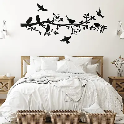 5 Pcs Metal Wall Art Birds On The Branch Metal Wall Art Decor Hanging Leaves Wit • $33.39