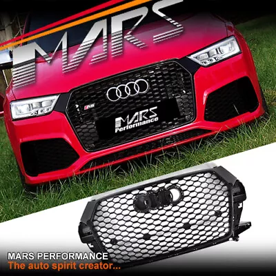 Gloss Black RS-Q3 Style Front Bumper Grille Grill Bodykit For AUDI Q3 8U 2015-18 • $499.99