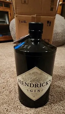 Giant 14 1/2  Hendricks Gin 6 Liter Embossed Glass Bottle EMPTY Store Display • $225