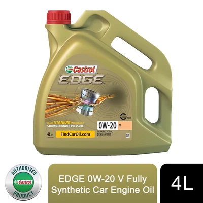 £45.89 • Buy Castrol Edge 0W-20 V Fully Synthetic Engine Oil With Fluid Titanium, 4 Litres