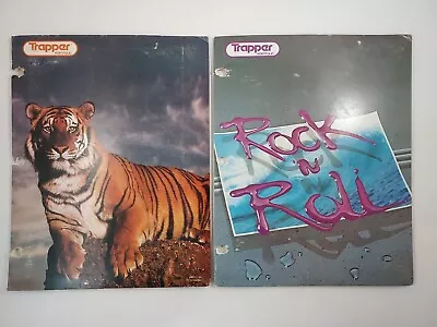 Vintage Lot 2 1980s Trapper Keeper Portfolio Folder ROCK 'N ROLL & TIGER • $15