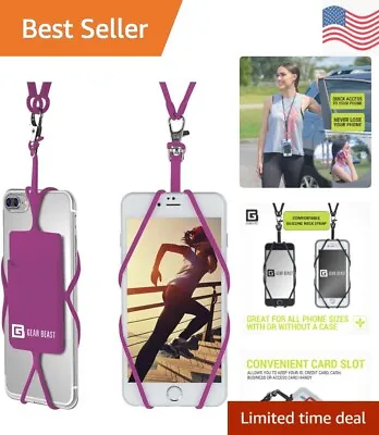 Cell Phone Lanyard With Card Pocket - Secure & Accessible - IPhone Galaxy • $17.99