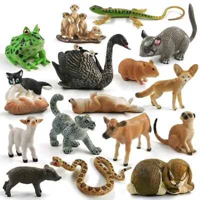 $8.69 • Buy Figure Toy Swan Sheep Fox Deer Meerkat Snake Frog Cat Rat Rabbit Cow Pig Model