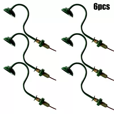 6 X O-Scale Gauge LED Street Bracket Light Model Train Wall Lamp Post Spotlight • $11.04