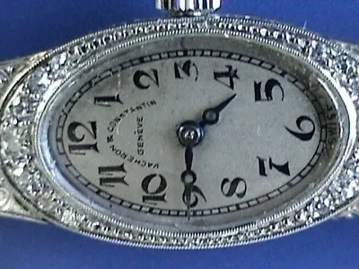$7550 • Buy  Vacheron & Constantin Womens Platinum Case/bracelet Art Deco  Diamond Watch 