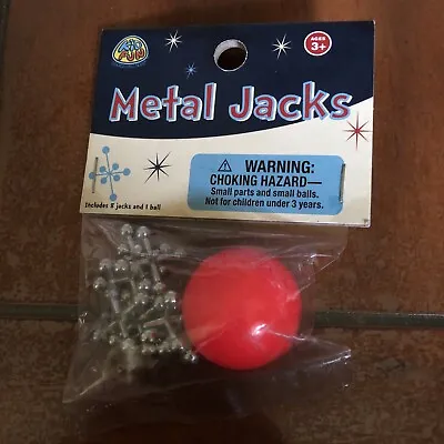 JACKS Classic KID FUN Brand Toy Rubber Ball & Metal Jacks Simple Game Ages 3+ • $2.99