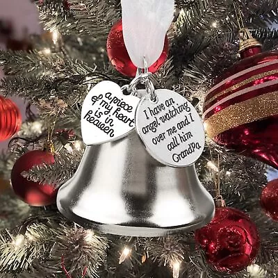 Christmas Memorial Bell Ornaments For Loss Loved Grandpa A Piece Of My Heart ... • $18.76