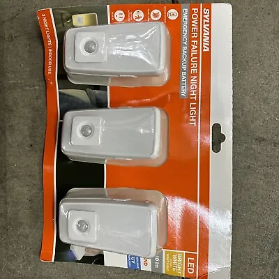 Sylvania Power Failure LED Night Light Emergency Backup Motion Activated 3 Pack • $15.99