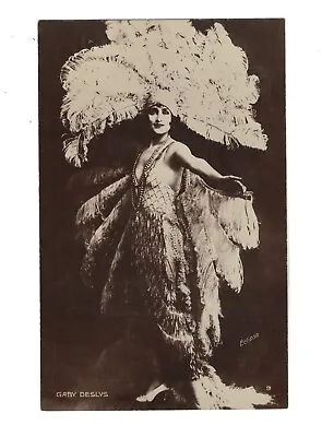 Sb4008 Early Theatre Famous Artist Gaby Deslys In Amazing Dress Feather Hat Art • $14
