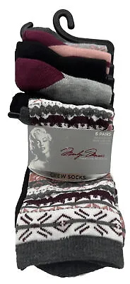 Marilyn Monroe Women's Crew Socks Size 9-11 Shoe Size 4-10 6 Pair • $9.95