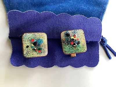 Men’s Vintage Cuff Links - Enamel Abstract Design • $6.23