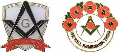 £7.99 • Buy 40 Years A Mason Masonic Badge And Masonic We Will Remember Enamel Badge