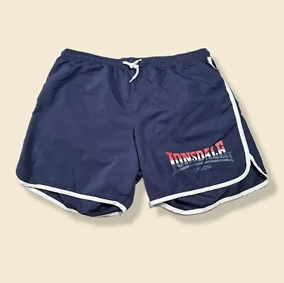 Lonsdale London Navy Blue Netted Logo Swim Shorts Size Mens 2XL • £25