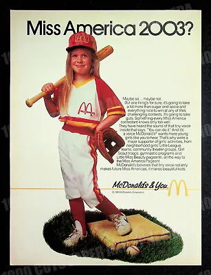 McDonald's Baseball Girl 1983 Trade Print Magazine Ad Poster ADVERT Sports • $9.99