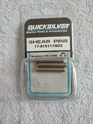 17-815111Q02 Shear Pin Kit Mercury Mariner Quicksilver Outboard 2.5 3 3.3 Hp • $11.49