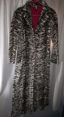 Vintage 90s Y2K Forever 21 Mob Wife  Leopard Print Trench Coat Cheetah Sz XS  • $72.78