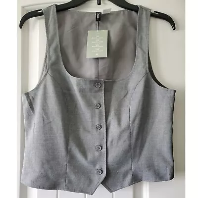 H&M Divided Gray Button Closure Vest Size Medium • $28