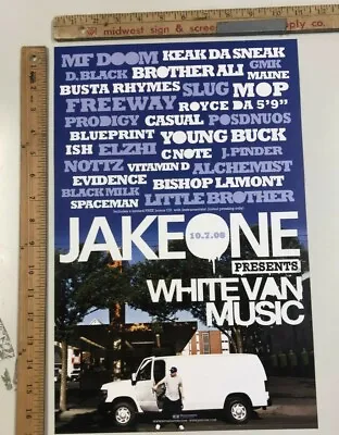 VINTAGE POSTER Jake One Presents White Van Music Promo MF Doom Busta Rhymes • $100