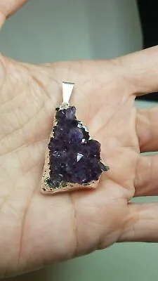 Gorgeous Vintage Amethyst Geode Pendant For Necklace  • $39